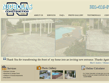 Tablet Screenshot of nicholasconstruction.com